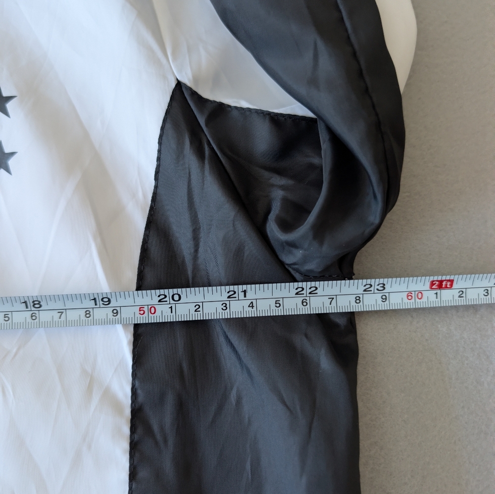 Streetwear Diamond Star Graphic Black White Hooded Windbreaker Jacket Sz S image 10